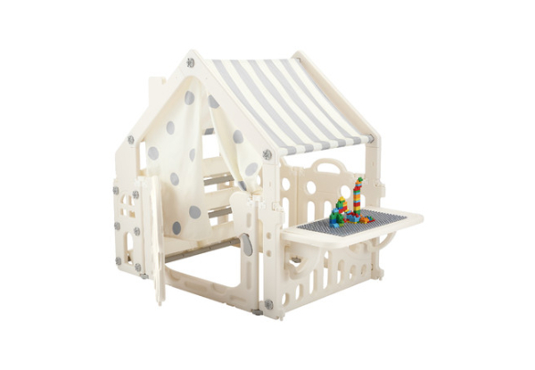 Kids Cubby Playhouse with Building Block Table - Two Colours Available