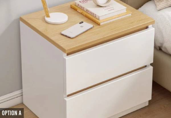 Two-Drawer Bedside Table - Three Options Available