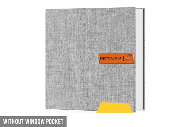 Self-Adhesive 80-Page Linen Photo Album - Option with Window Pocket
