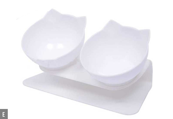 Double Elevated Tilted Cat Bowls with Raised Stand - Five Options Available