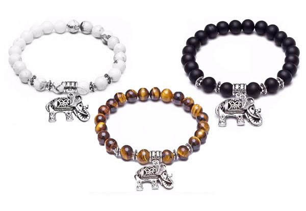 Elephant Charm Bracelets - Three Colours Available with Free Delivery