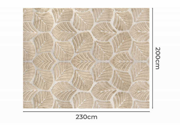 Marlow Embossed Leaf Floor Rug - Two Sizes Available