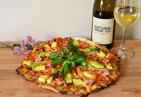 Gourmet Pizza of your Choice & Two Glasses of Wrights or Natural Wine Co Wine