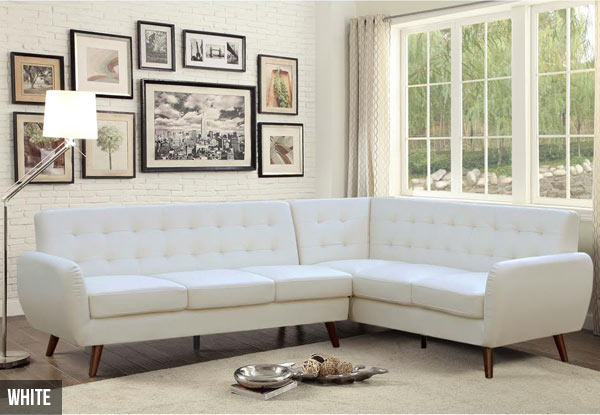 $899 for a Five-Seater Sectional Couch Available in Black or White