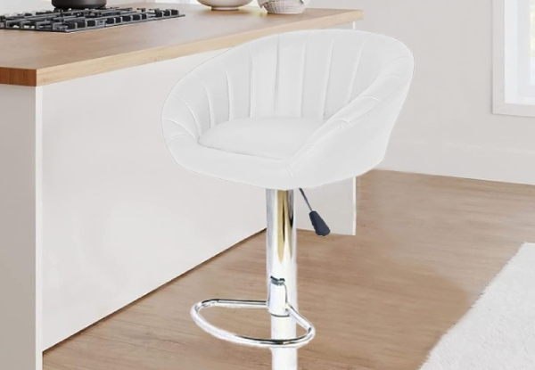 Four-Piece Adjustable Swivel Stool Chair with Back Support - Two Colours Available