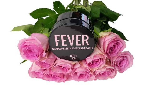 Fever Activated Rosé or Cool Mint Charcoal Teeth Whitening Powder with Free Delivery