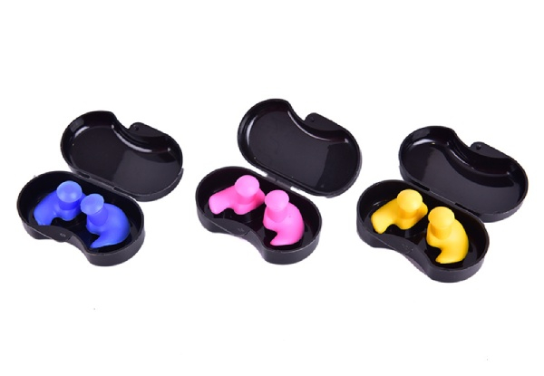 Three-Pack of Water-Resistant Earplugs - Three Colours Available
