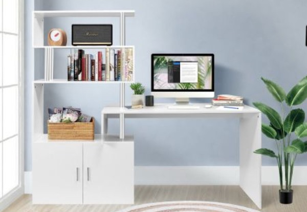 L-Shaped Rotating Office Computer Desk