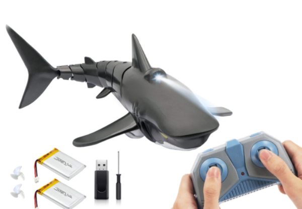 2.4G Remote Control Shark Toy with Two Batteries - Two Colours & Two-Pack Available