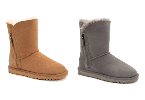 Ozwear Ugg Bailey Zipper Boots Water-Resistant - Two Colours & Six Sizes Available