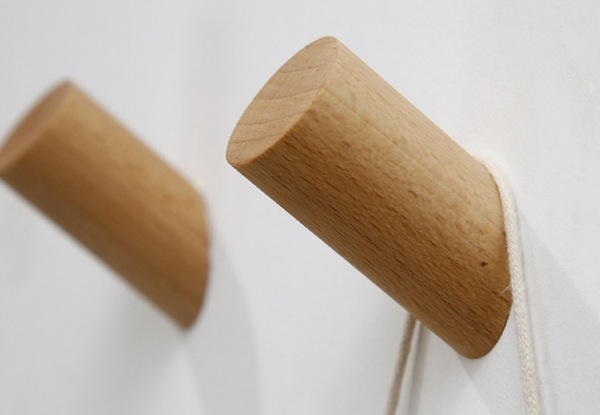 Three-Pack Wall Mounted Wooden Hooks - Two Colours Available & Option for Six-Pack