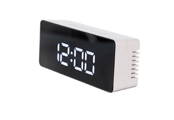 LED Mirror Alarm Clock & Night Light - Two Shapes Available