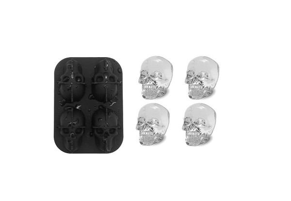 3D Skull or Ball Ice Cube Mould - Two Styles & Two-Pack Options Available with Free Delivery