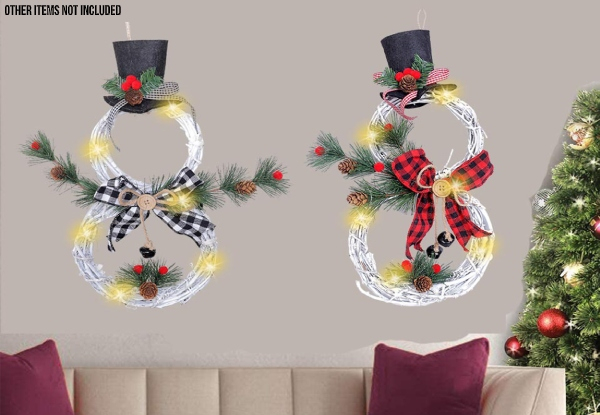 Battery Powered Christmas Snowman Vine Light - Two Colours Available