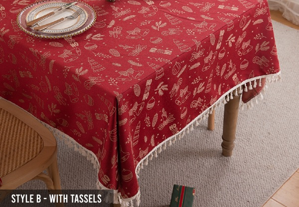 Christmas Rectangle Tablecloth - Available in Four Styles & 13 Sizes