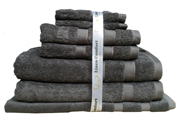 Seven-Piece 600GSM Bamboo Cotton Bath Towel Set - Four Colours Available