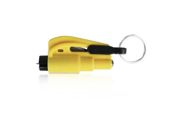 Three-in-One Portable Car Window Safety Hammer - Eight Colours Available
