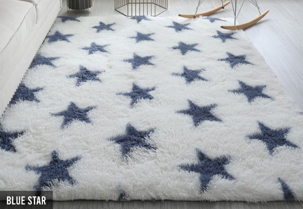 Geometric Pattern Fuzzy Area Rug - Available in Three Styles & Three Sizes