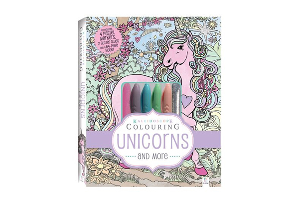 Kaleidoscope Unicorn Colouring Kit incl. Pastels & Glitter Glues