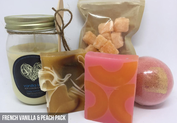 Luxury Pamper Packs incl. Soaps, Bath Bomb, Candle & Sugar Scrub - Two Options Available