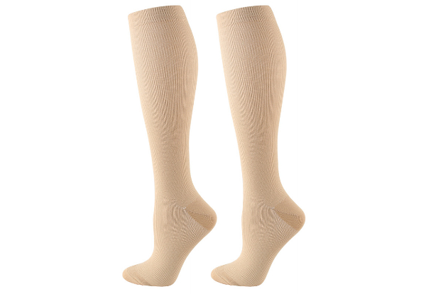 Three-Pair of Knee High Compression Socks - Available in Three Sizes