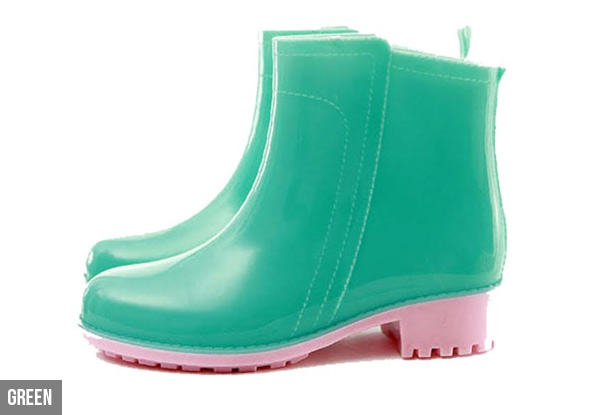 Rubber Ankle Rain Boots - Three Colours & Five Sizes Available with Free Delivery