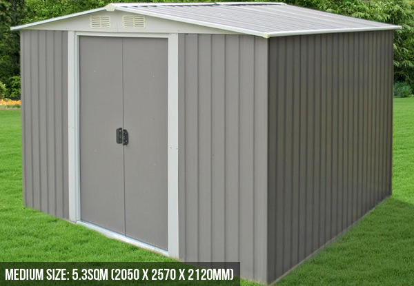 From $319 for a Heavy Duty Sliding Door Garden Shed with Base Frame – Three Sizes Available