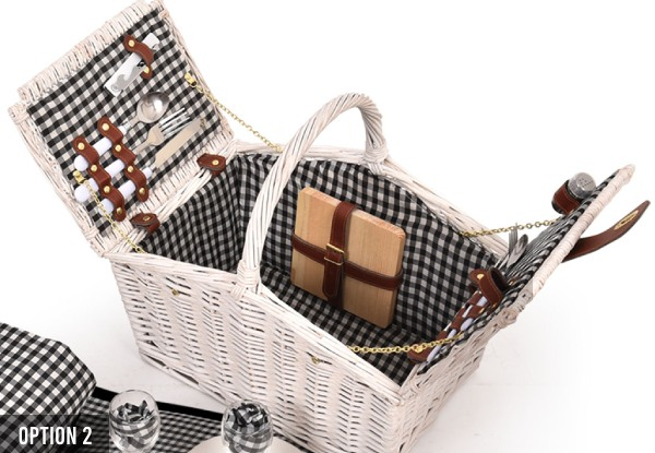 Two-Person Deluxe Willow Picnic Basket - Two Options Available
