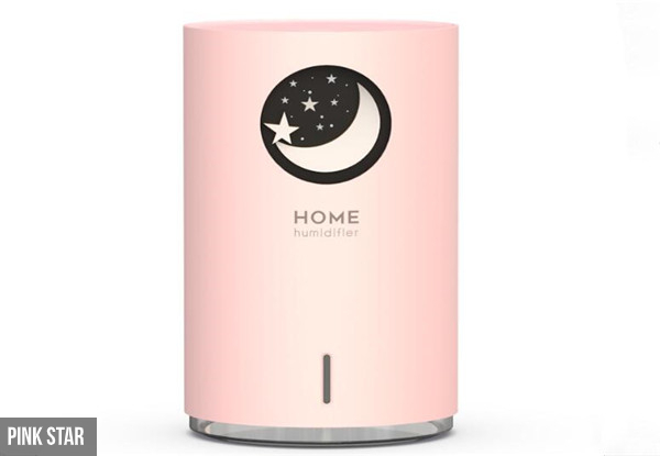 Ultrasonic Humidifier with Colourful Night Light - Four Options Available