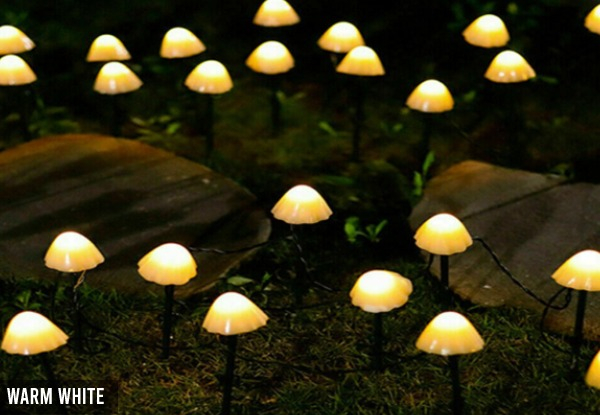 Solar Powered LED Mushroom Garden Lights - Three Sizes Available - Two Colour Options