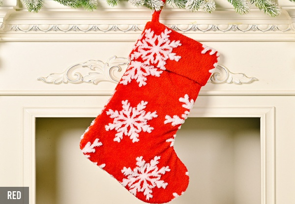 Snowflake Christmas Stocking - Two Colours Available