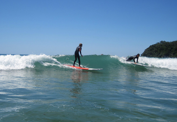 Two-Hour Beginner Surf Lesson incl. Board, Wetsuit Hire & Return Voucher for One-Hour Surf Gear Hire for the Next Visit