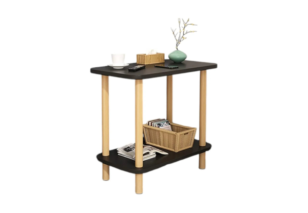 Two-Tier Rectangle Wooden Side Table - Available in Two Colours