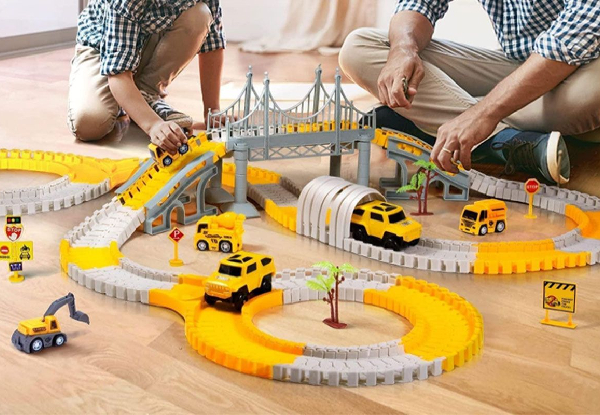 Kid's Construction Race Track Toy Set