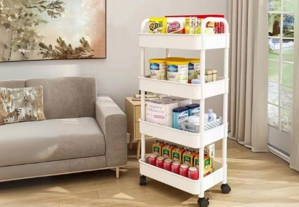 Multi-Layer Floor Standing Mobile Storage Trolley Rack