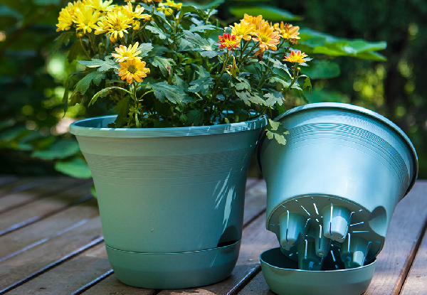 Two-Pack Self-Watering Planter - Two Colours Available & Option for Three-Pack