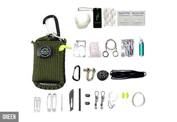 29-in-1 First Aid Survival Tool Set - Six Colours Available with Free Delivery