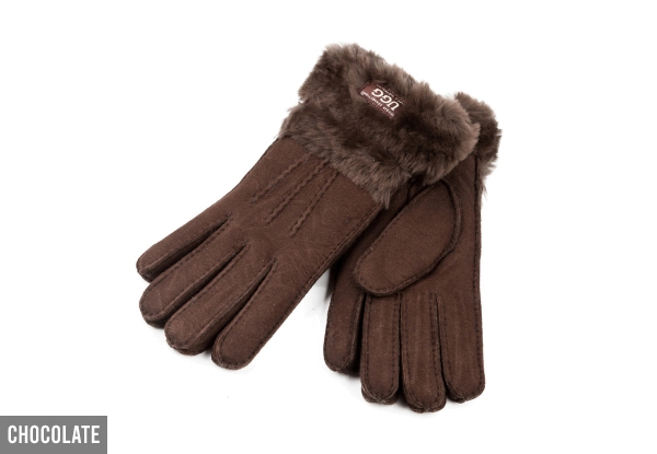 OZWEAR UGG Sheepskin Double Cuff Gloves - Two Colours & Four Sizes Available