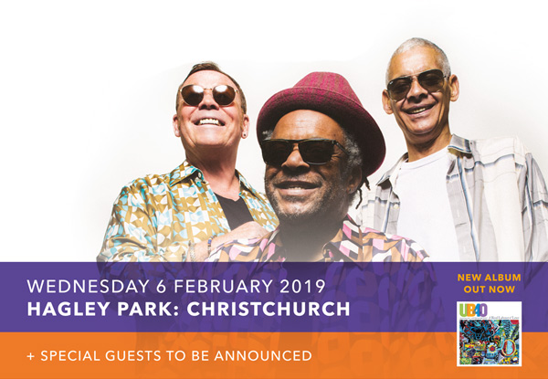 GrabOne Exclusive Early Bird Ticket to UB40 Featuring Ali, Astro & Mickey at Hagley Park, Christchurch, Wednesday 6th February 2019 - Options for GA, Gold Reserve & VIP (Booking & Service Fees Apply)