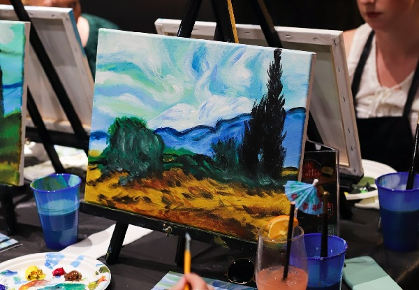 Social Painting Class for One Person incl. Beverage & 20% Off Food at Vie Lounge & Eatery & 10% Off Art Products from Urban Art Gallery - Options for up to Five People