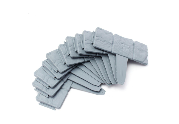 10-Pack of Faux Stone Fence Edgings - Two Colours & 20-Pack Available with Free Delivery
