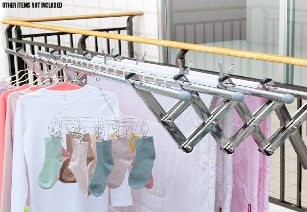 Four-Rod Stainless Steel Wall-Mounted Collapsible Clothes Drying Rack
