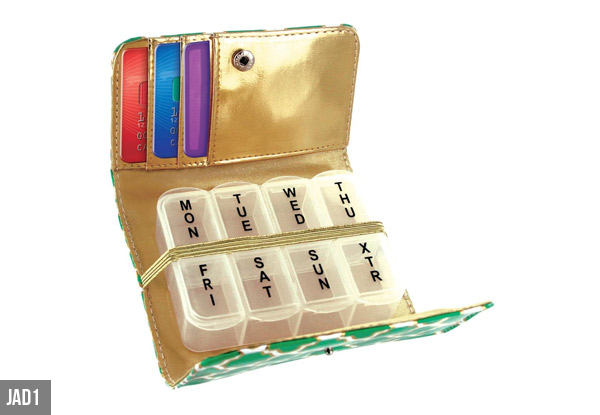 Compact Pill Organiser Wallet - Six Designs Available with Free Delivery