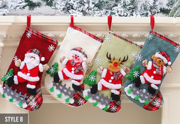 Four-Piece Christmas Stockings Classic Kit Decor - Available in Eight Styles & Three Sizes