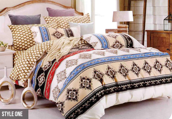 Aztec Style Print Duvet Cover Set - Two Styles Available