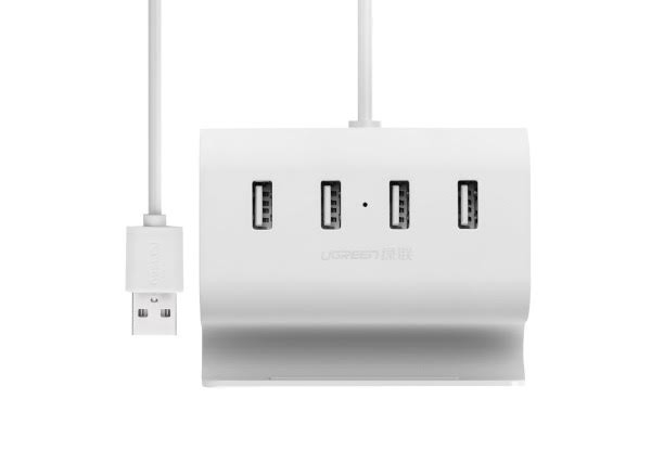 Four-Port High-Speed USB Hub with Stand Power Interface Micro USB Splitter