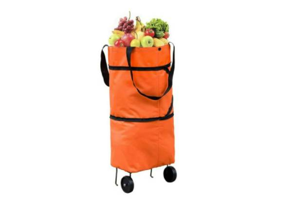 Foldable Lightweight Fabric Shopping Trolley - Four Colours & Option for Two
