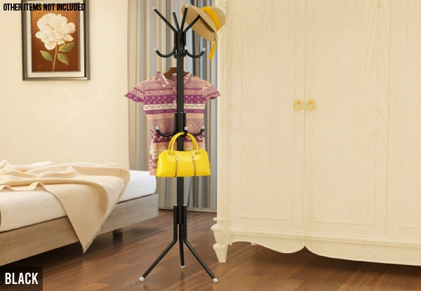 12 Hook Hat & Coat Stand - Two Colours Available