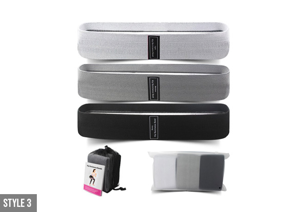 Three-Piece Set Resistance Fitness Bands - Three Styles Available