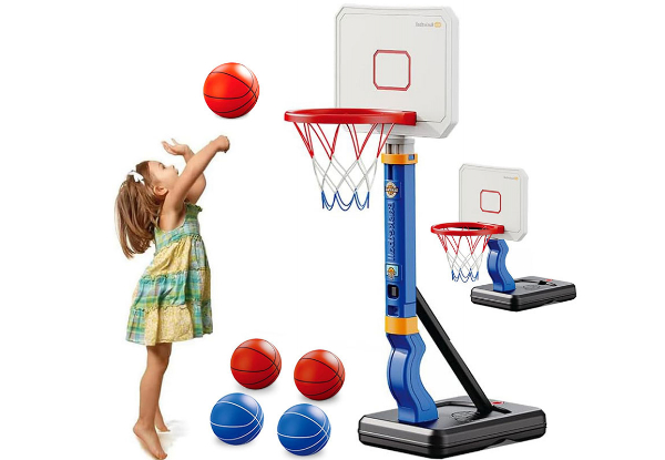 Kids Portable & Adjustable Basketball Hoop - Two Colours Available